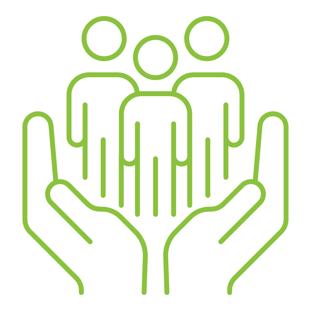 students held in hands icon